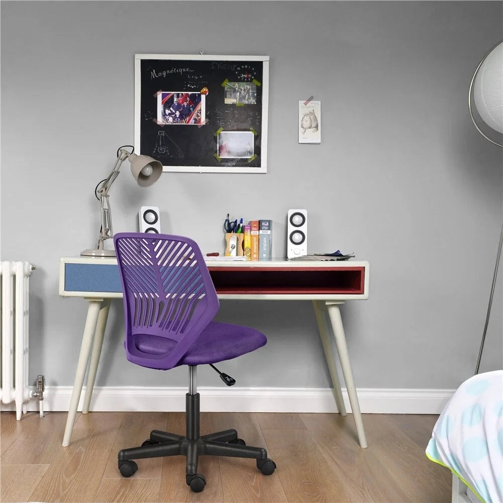 Purple Adjustable Armless Swivel Office Chair T14943