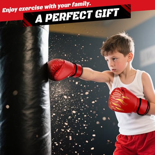 4-in-1 Kids Boxing Gloves and Punching Mitts Set with Hand Wraps V26068