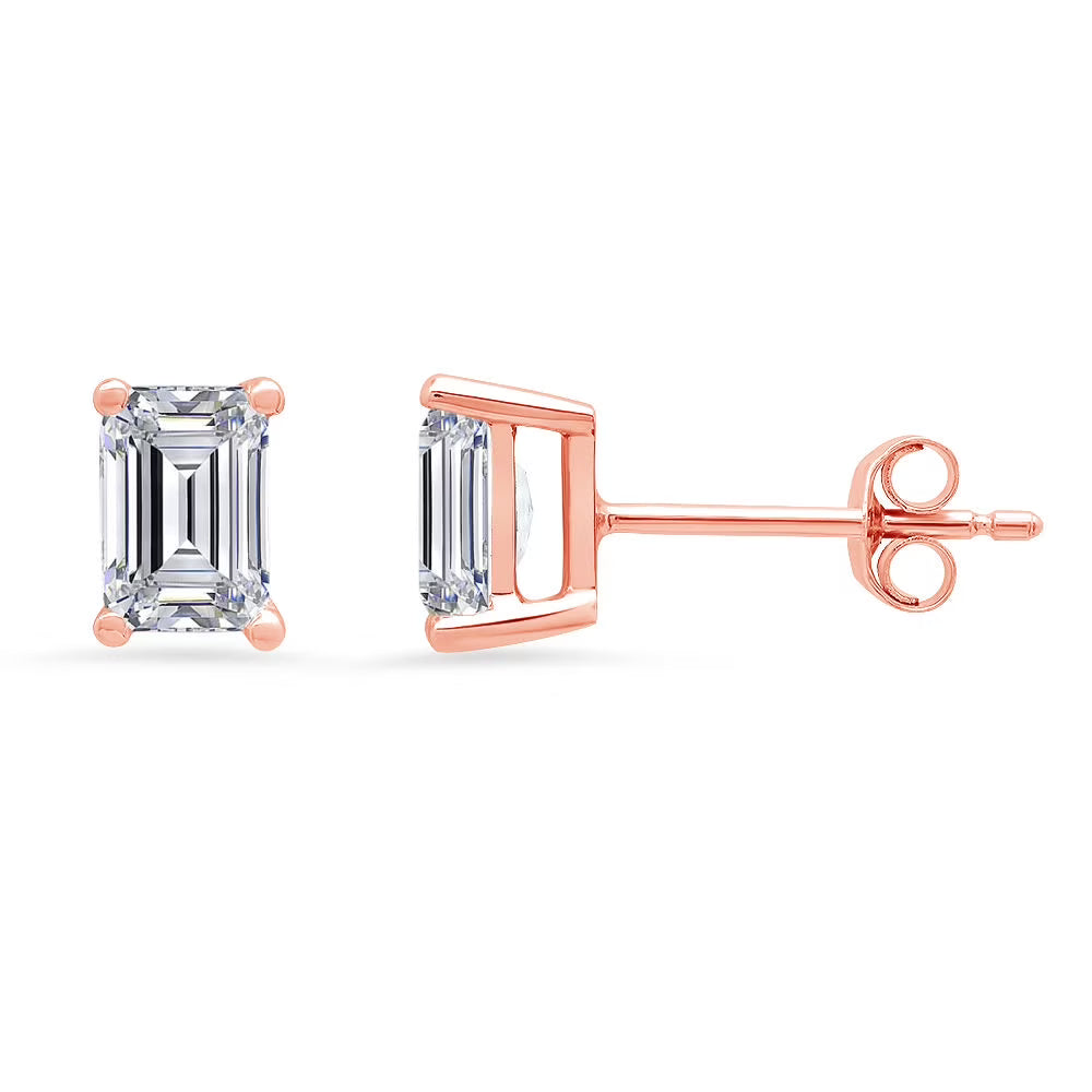 18K Rose Gold Diamond Stud Earrings G16531