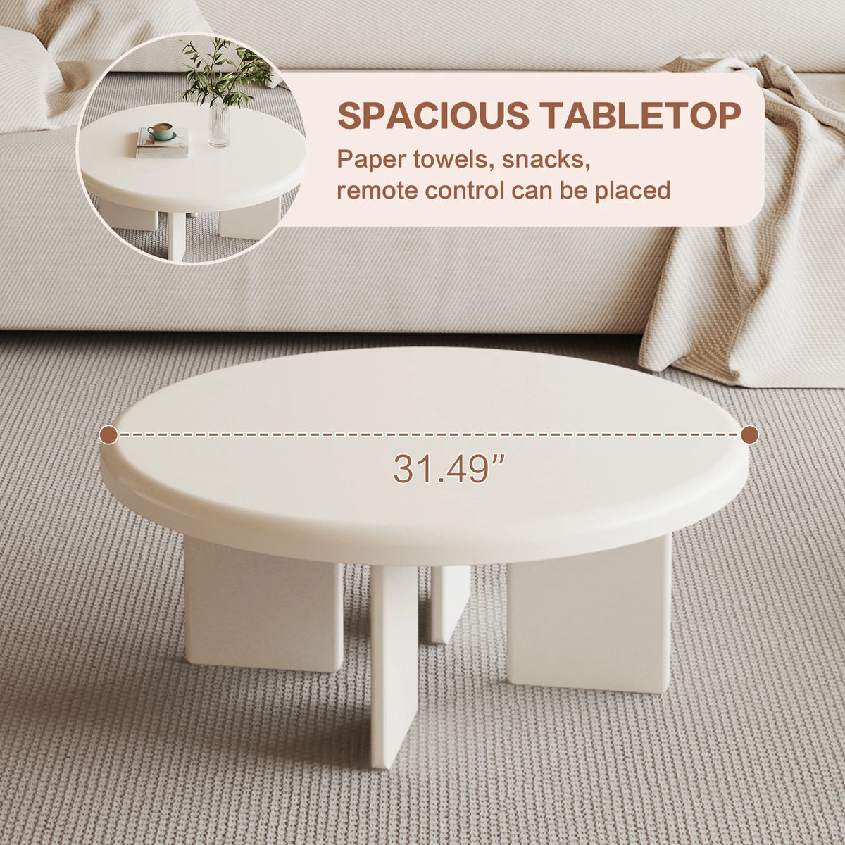 White Round Coffee Table U8454