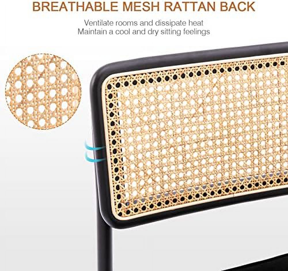 Rattan Counter Height Stools Set of 2 24'' Faux Leather Y663