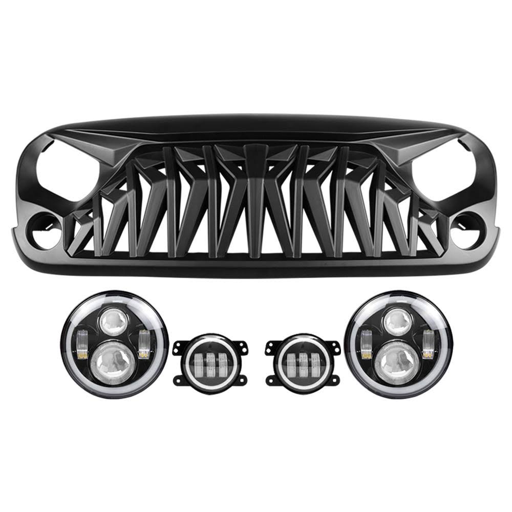 RGB Halo Headlights and Fog Lights Combo for Jeep Wrangler JK X440966