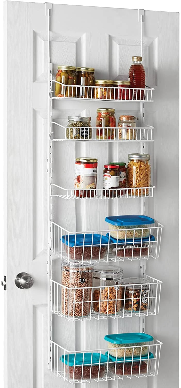 Over the Door Pantry Organizer Rack with 6 Adjustable Steel Shelves Q553