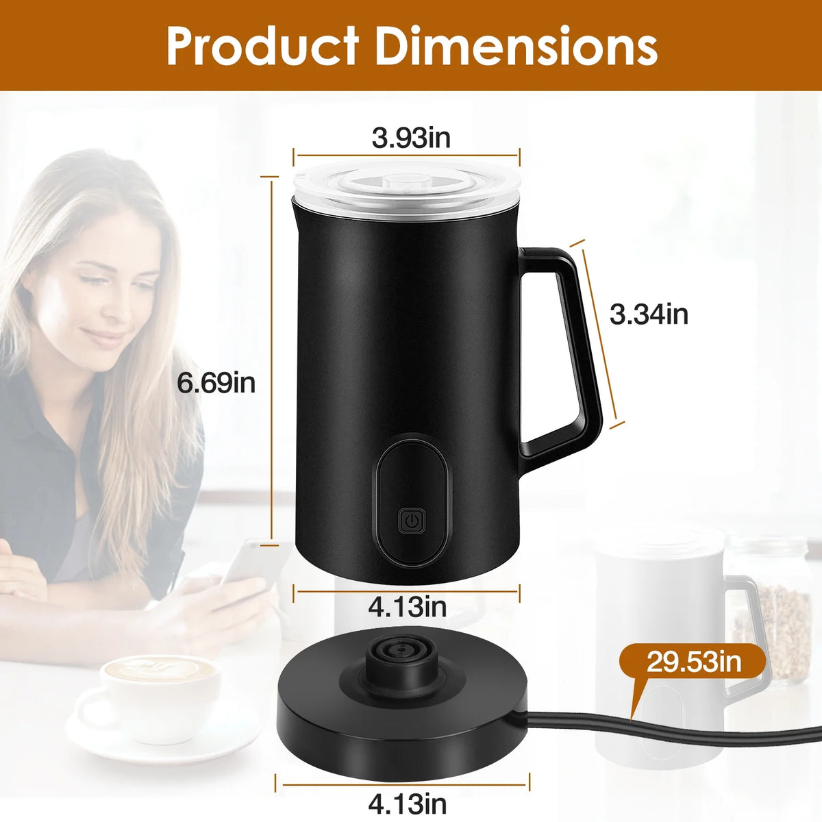 4 in1 Stainless Steel Electric Milk Frother O4893