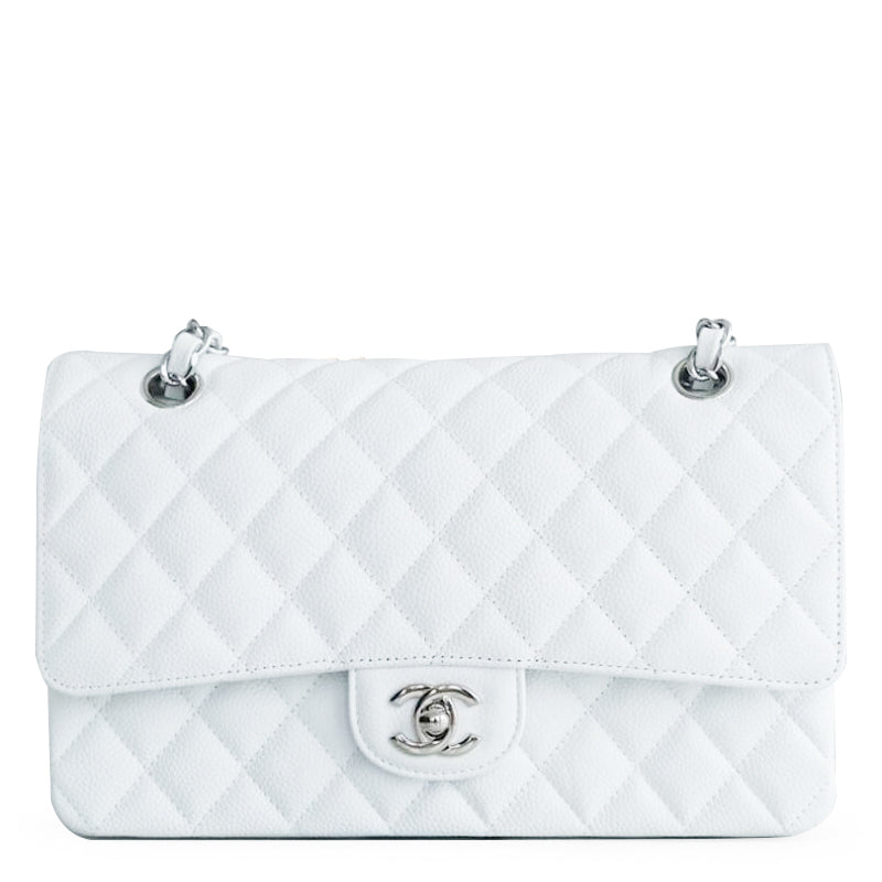 Quilted Medium Double Flap White W975995