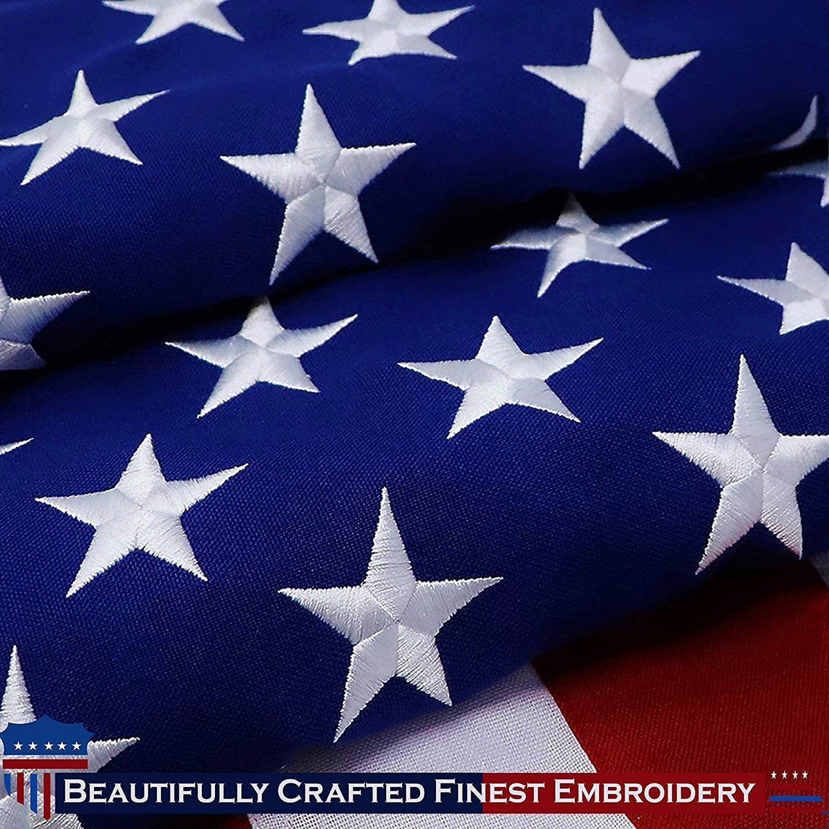American Flag 4x6 Ft Heavy Duty Spun Polyester Embroidered Stars Sewn Stripes Brass Grommets D261
