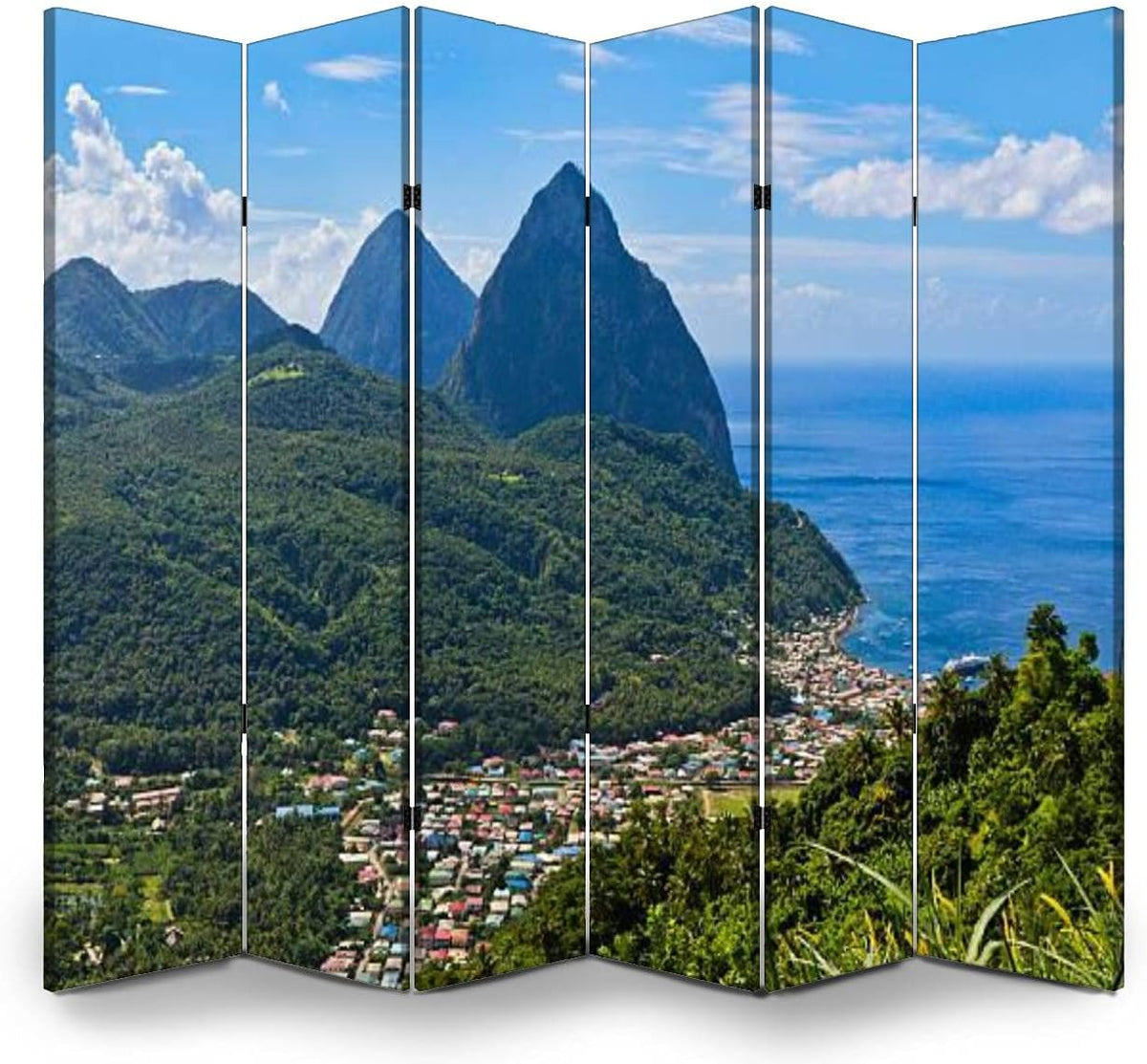 6 Panels Folding Canvas Screen Divider A5588