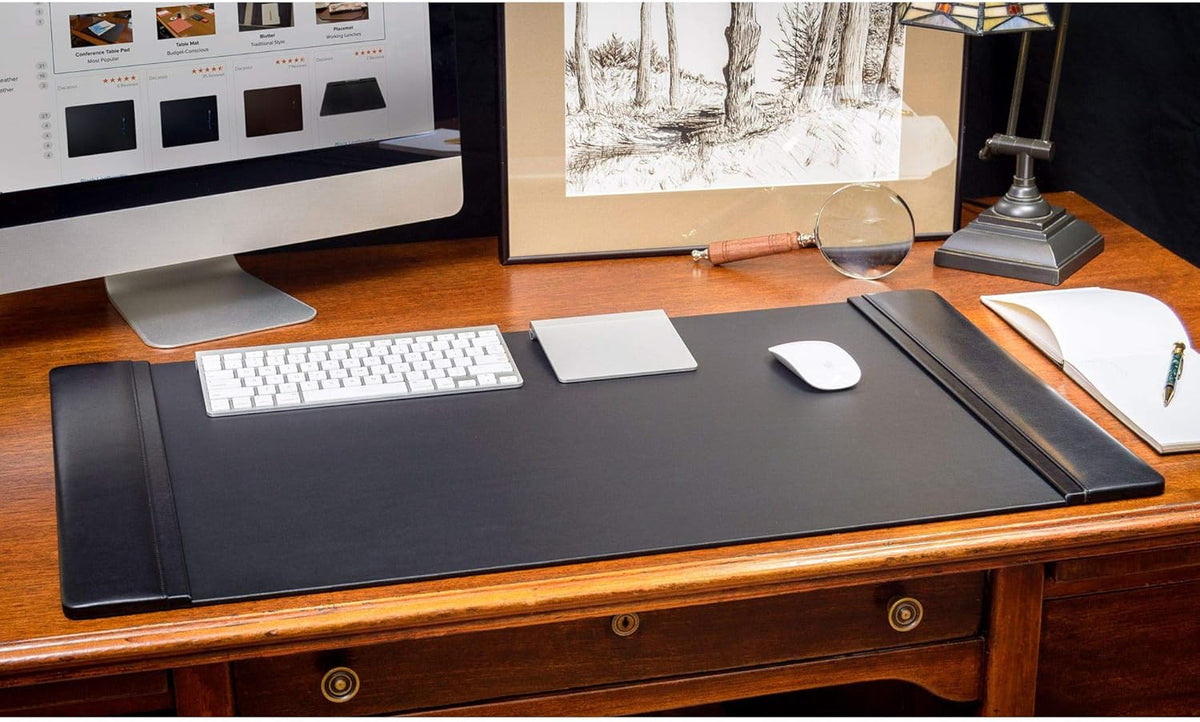 Black Leather Desk Pad W850652