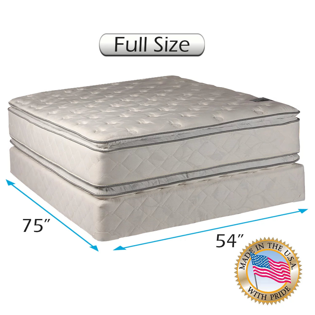 Full Size Medium Soft PillowTop Mattress Set with Bed Frame E209