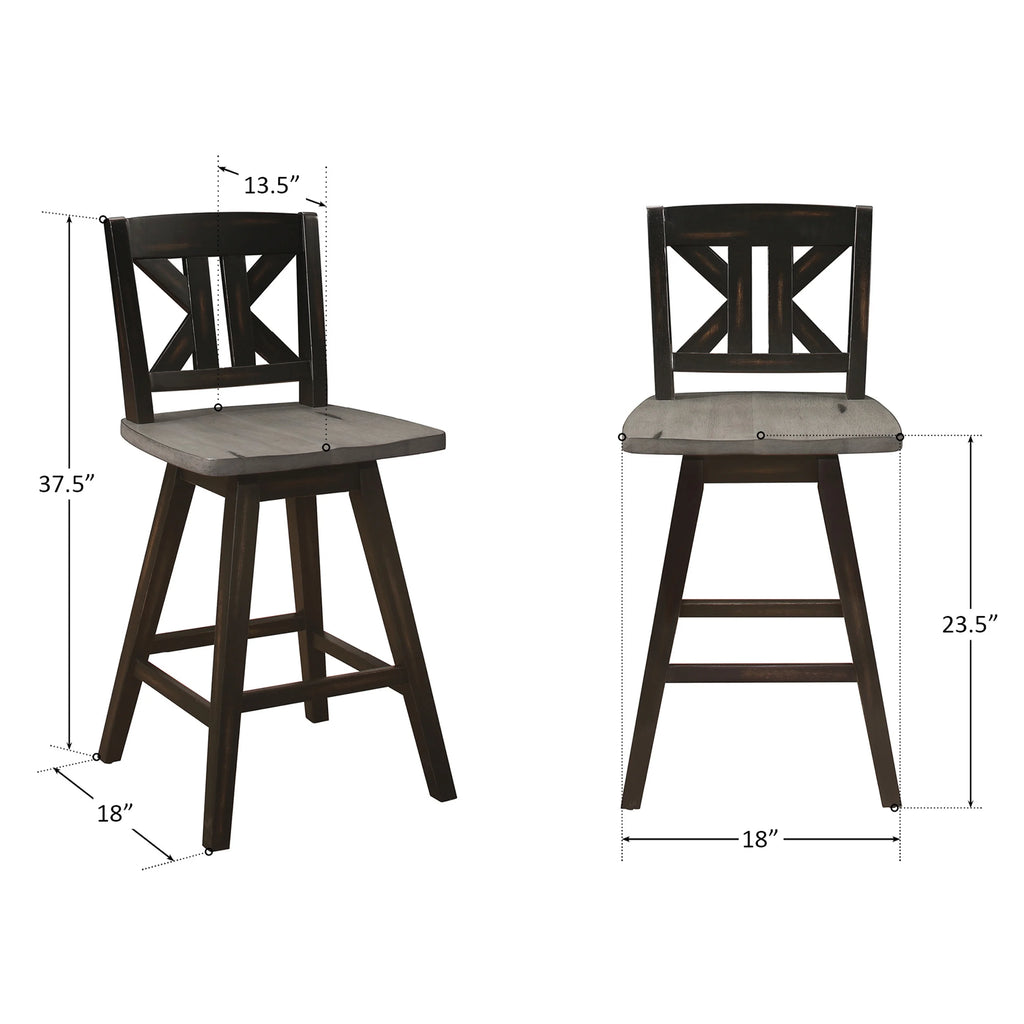 Black Sand-Through Swivel Counter Stool Z839350
