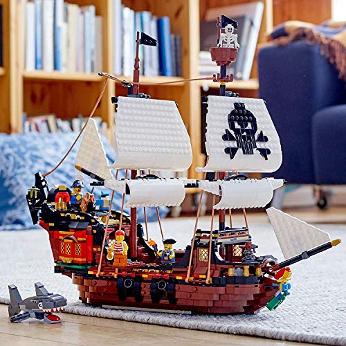 LEGO Creator 3 in 1 Pirate Ship Building Set, 4 Minifigures, Shark Toy, Ages 9+ B689073