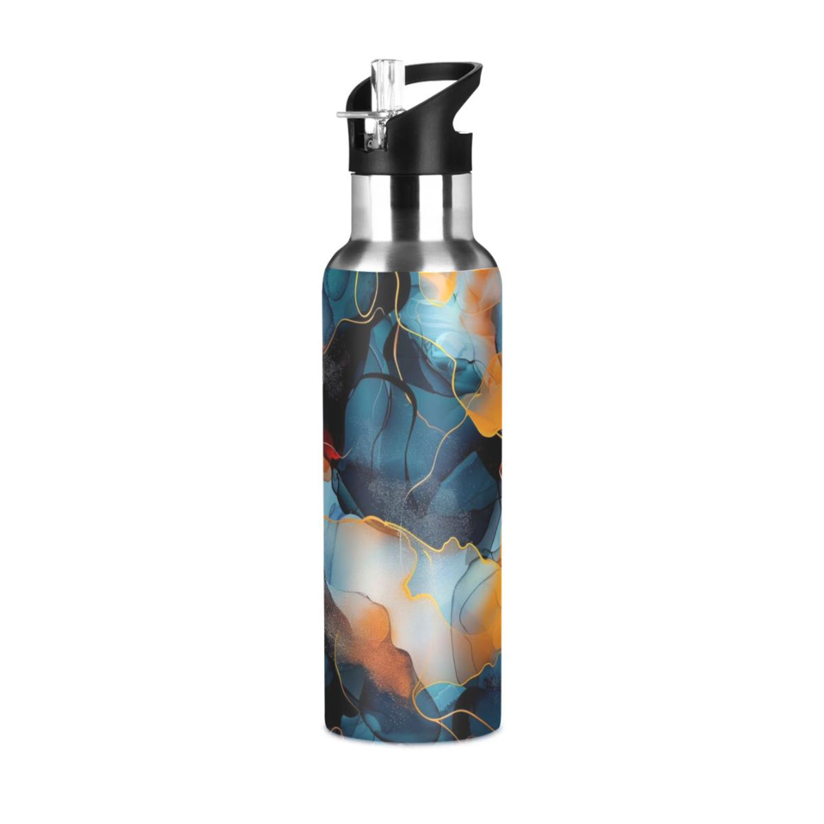 20 oz Stainless Steel Insulated Water Bottle with Straw Lid F4655