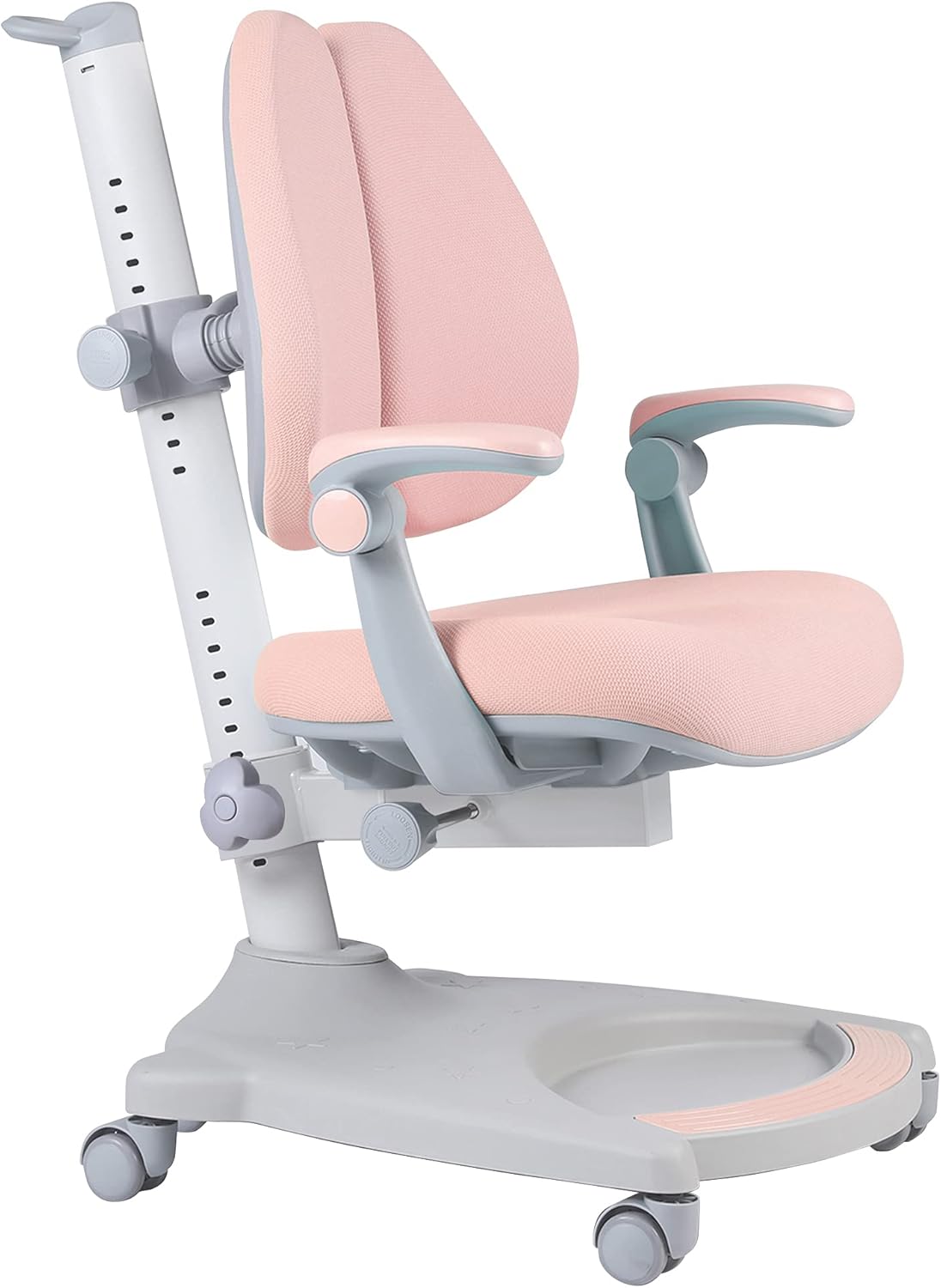 Ergonomic Kids Desk Chair, Adjustable Height and Seat Depth, Pink+White W542006
