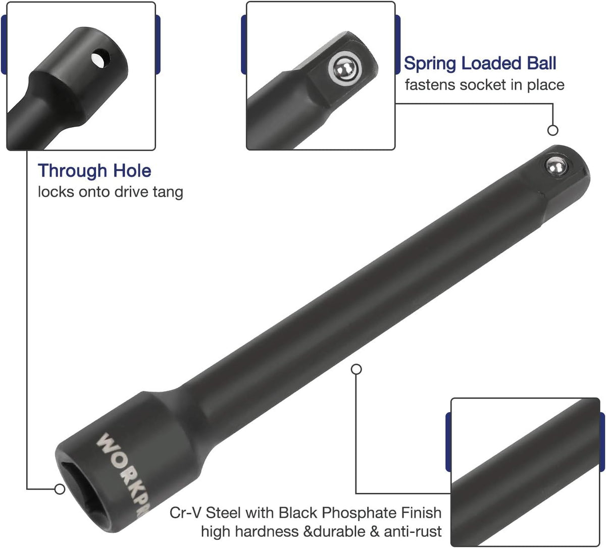 1/2 Drive 55-Piece Impact Socket Set with Extension Bars X743