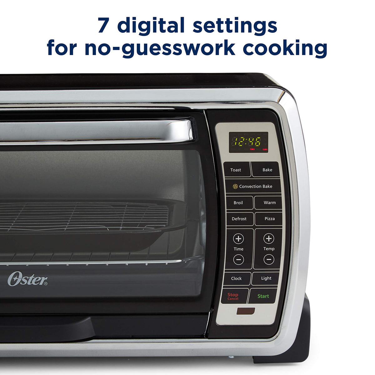 Digital Convection Toaster Oven, 6-Slice, Black/Polished Stainless Y987