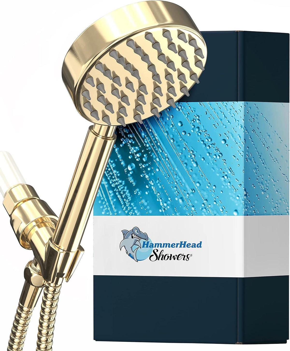 Matte Black Handheld Shower Head with Hose and Brass Holder F24448