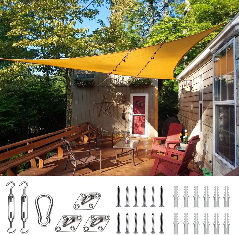24x24 Ft 185G HDPE Square Sun Shade Sail Canopy T92285