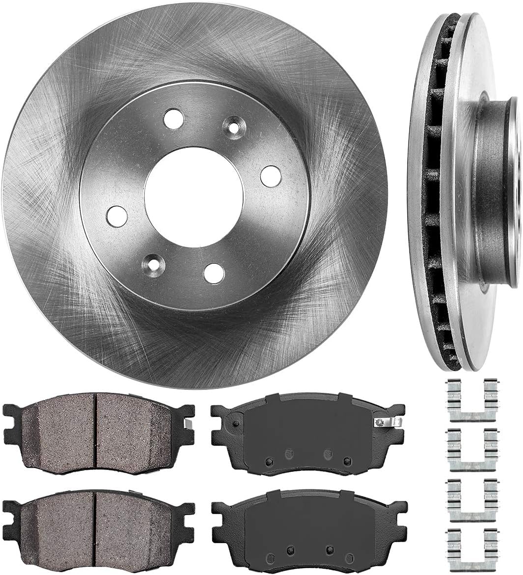 Premium OE Brake Disc Rotors + Ceramic Brake Pads + Hardware T8267