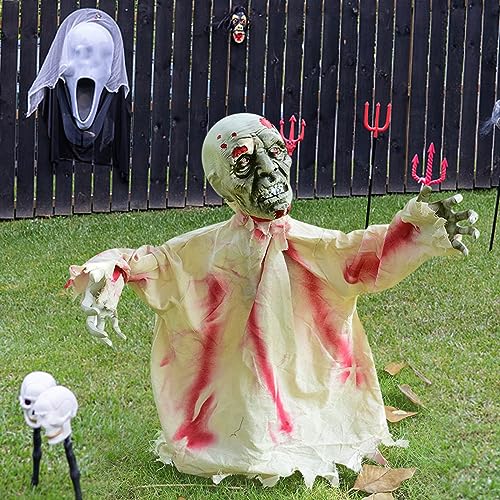 Animated Halloween Decoration 23inch Beige E5134
