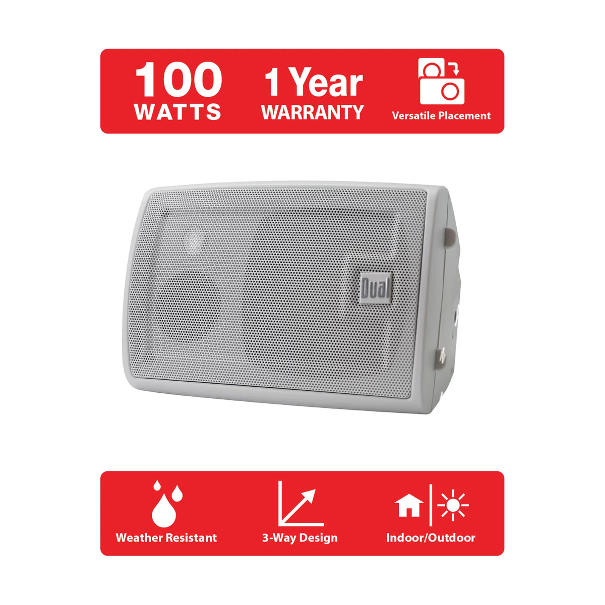 White 4 inch 3-Way Outdoor Speakers V4027