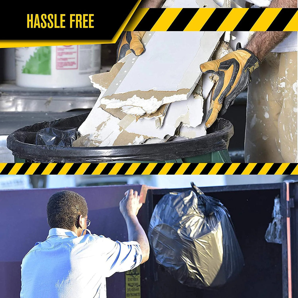 33 Gallon Heavy Duty Black Plastic Trash Bags with Ties 100 Pack P4648
