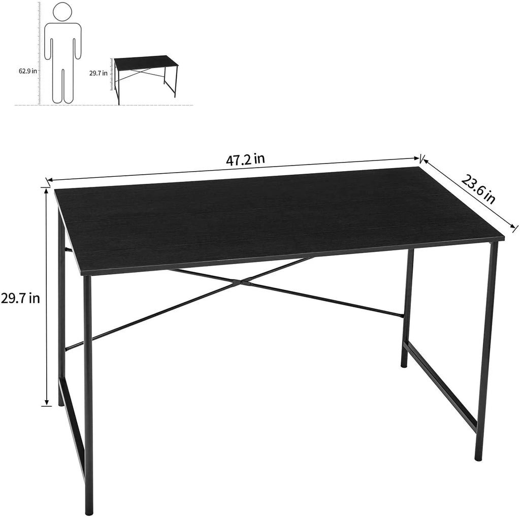 47 inch Black Computer Desk Metal Frame Q759931
