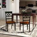 Black and Cherry Wood Dining Chairs, Set of 2 J27583
