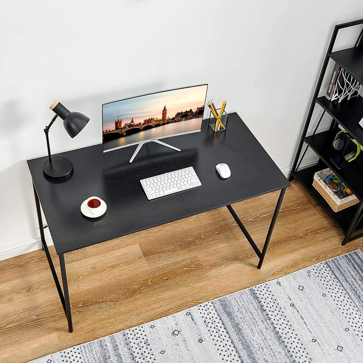 47 inch Black Computer Desk Metal Frame Q759931