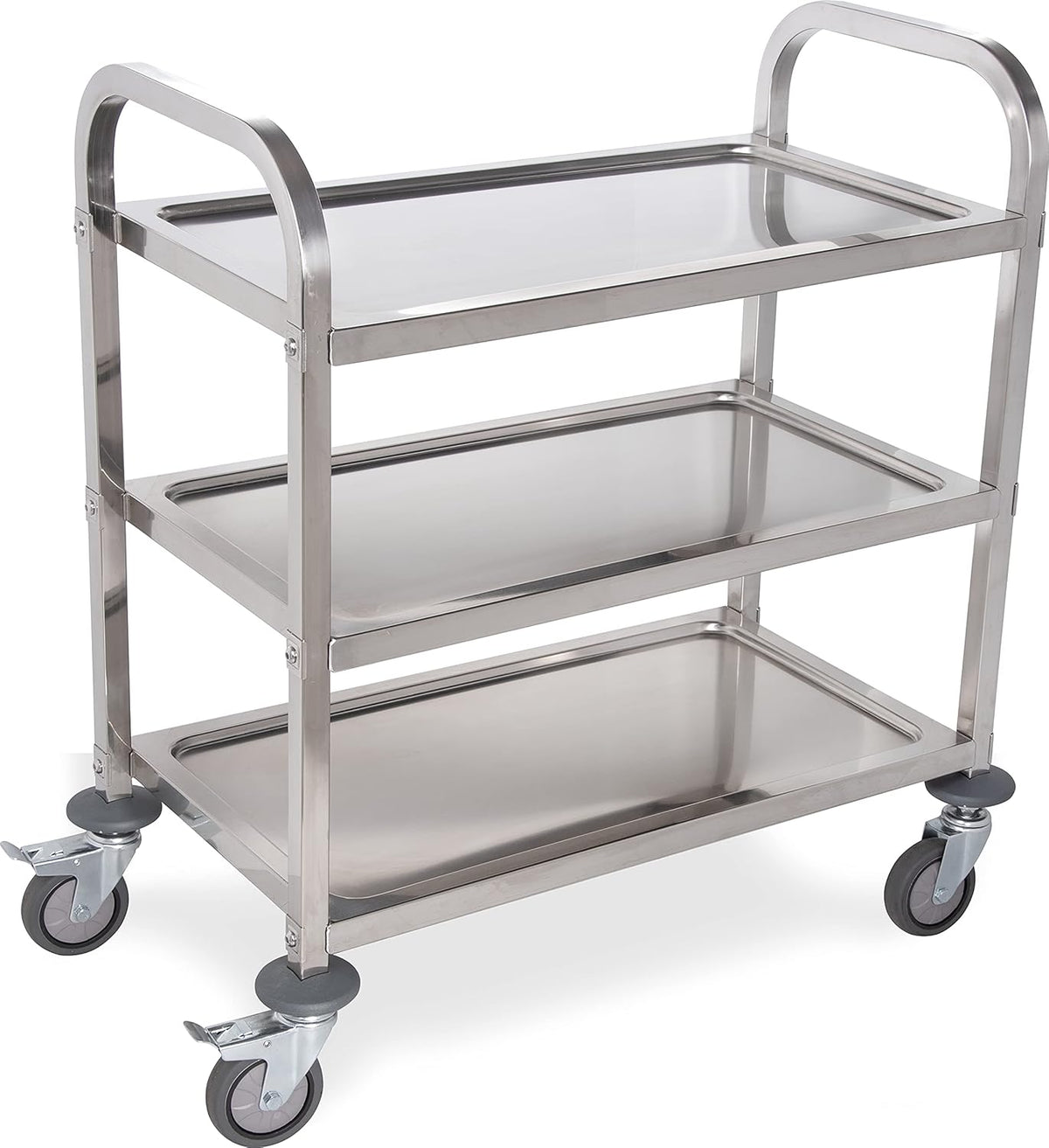 3 Shelf Stainless Steel Utility Cart, 400 Pound Capacity S37574