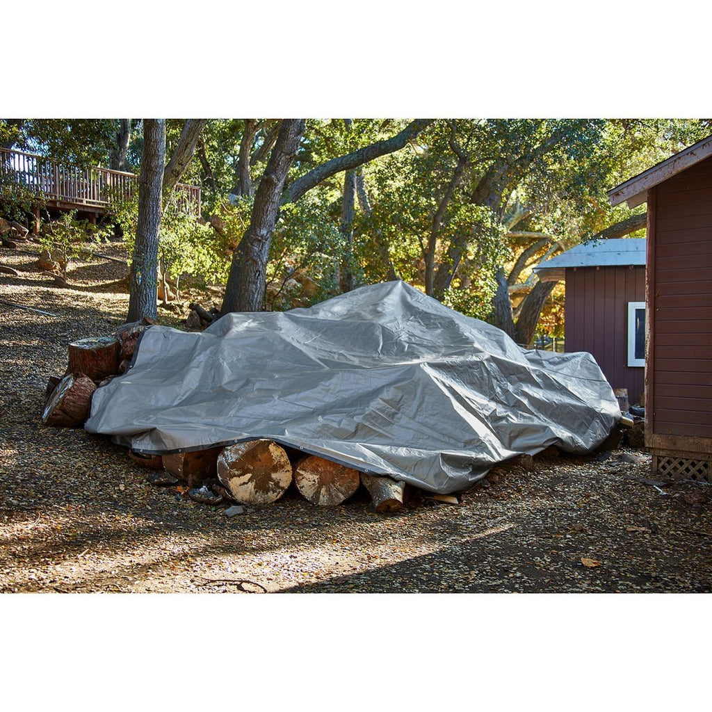 20 ft. x 30 ft. Silver and Black Weather-Resistant Tarp Z72796