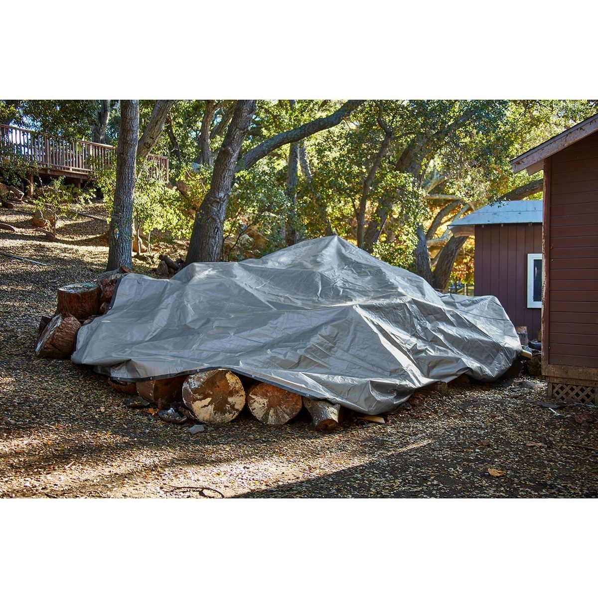 20 ft. x 30 ft. Silver and Black Weather-Resistant Tarp Z72796