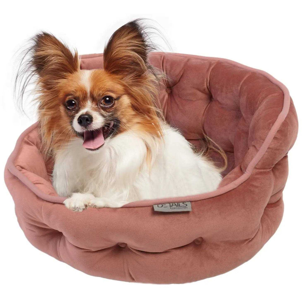Mini Tufted Velvet Round Cuddler Pet Bed U88666