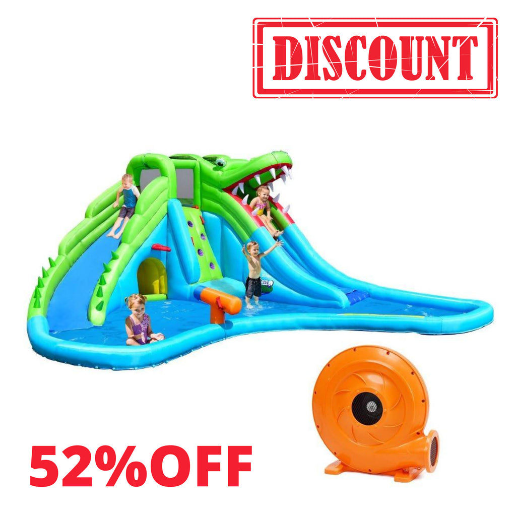 Crocodile Inflatable Water Slide Climbing Wall Bounce House M265114