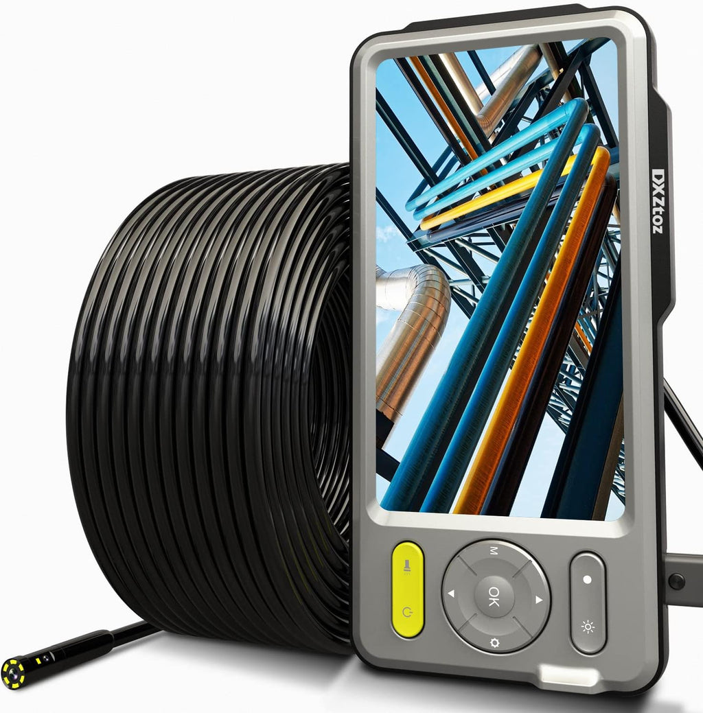 50FT Dual-Lens Industrial Endoscope 5'' IPS Screen Waterproof Camera with Light D361396