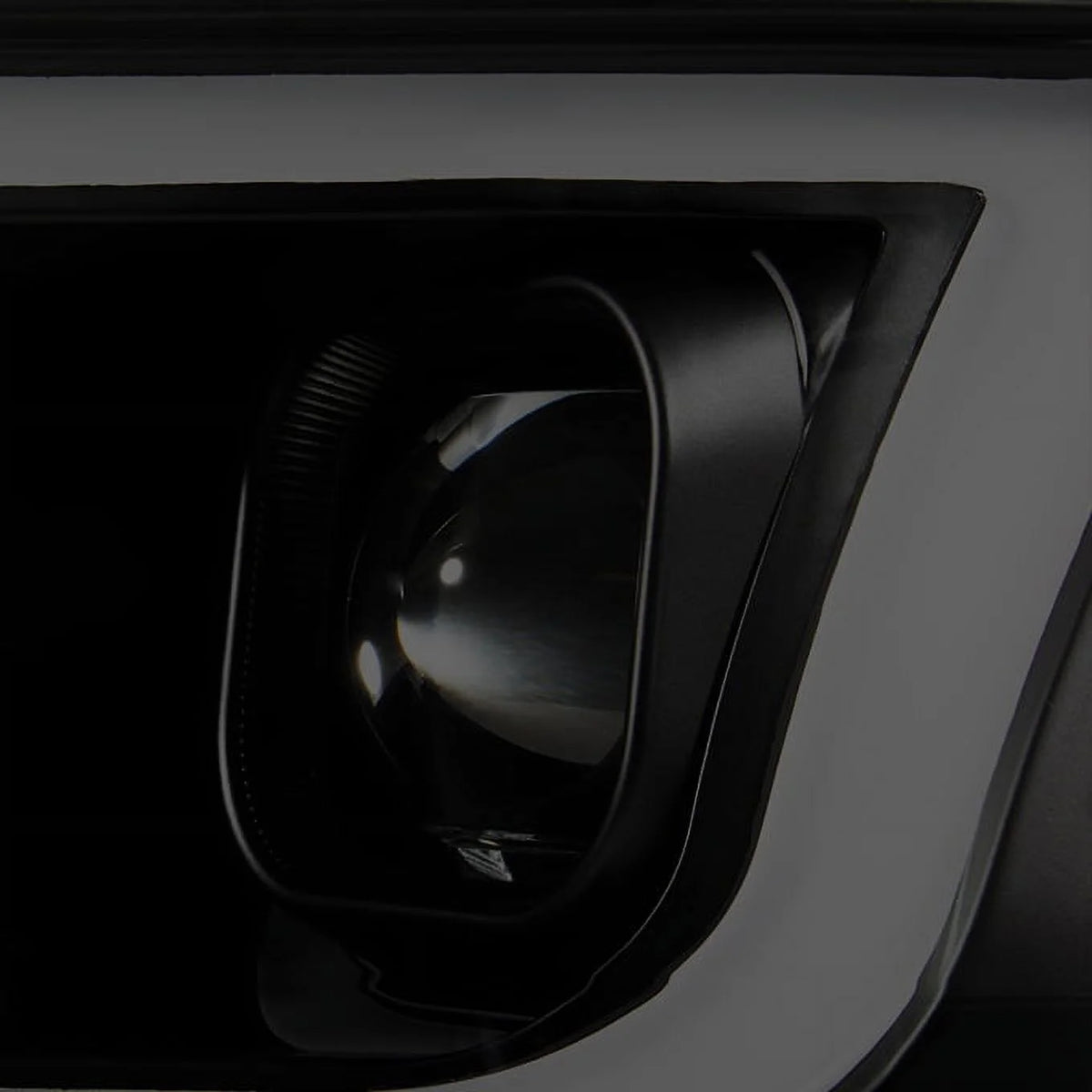 Black Smoke LED DRL Dual Square Projector Headlights Set S6850
