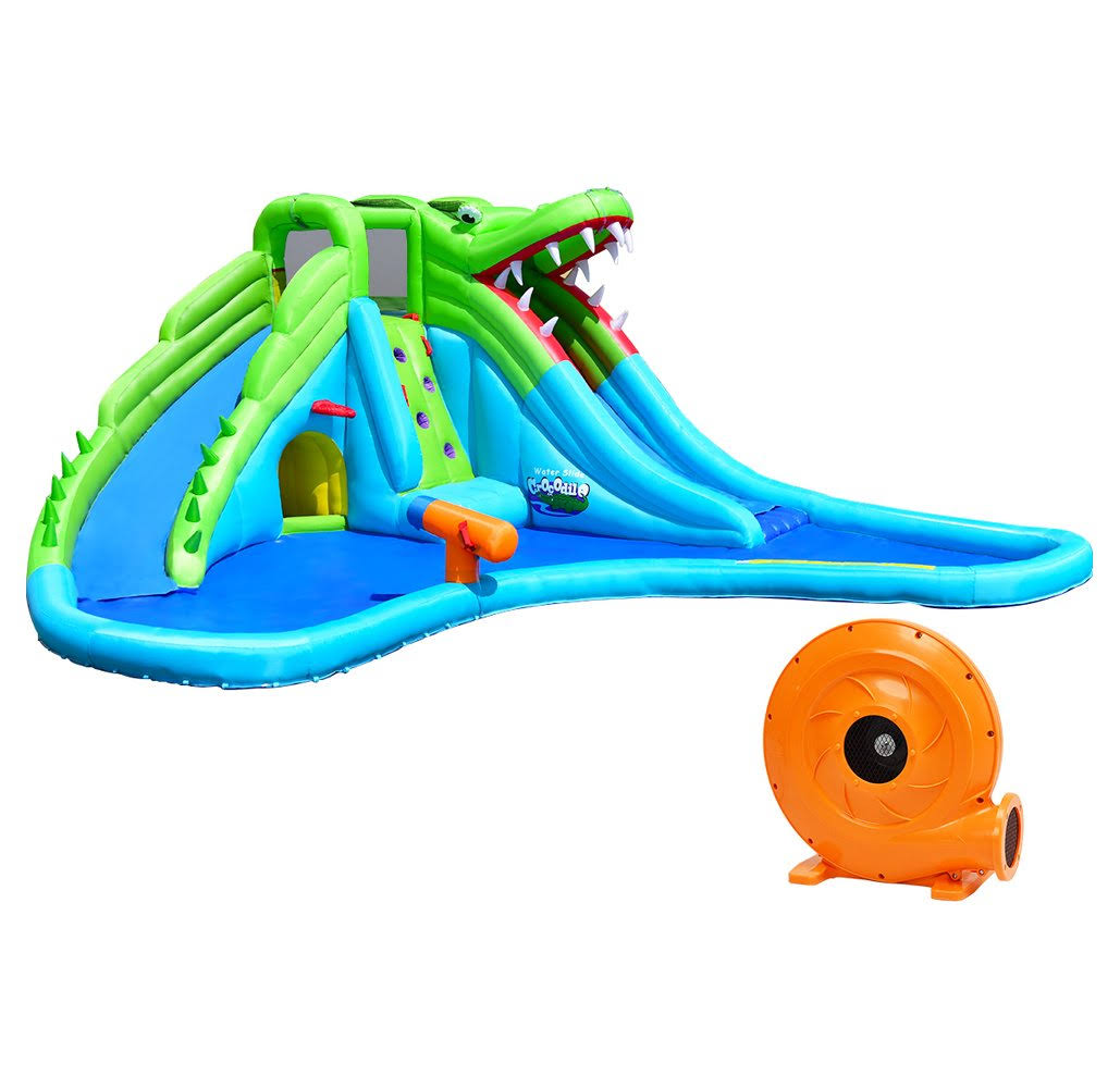 Crocodile Inflatable Water Slide Climbing Wall Bounce House M265114