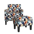Black Geometric Arm Chair and Ottoman P397