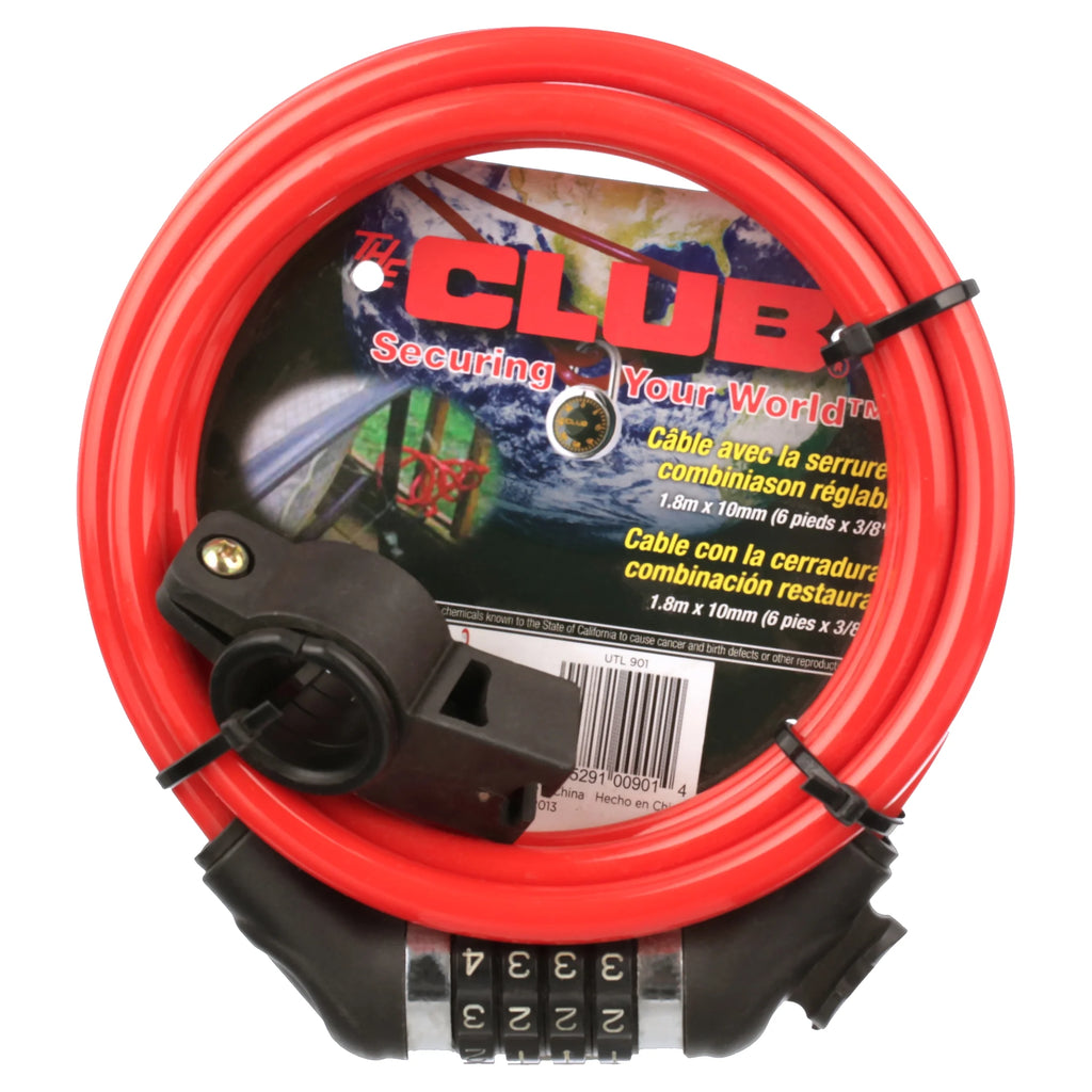 Red 6 Foot Resettable Cable Lock M587