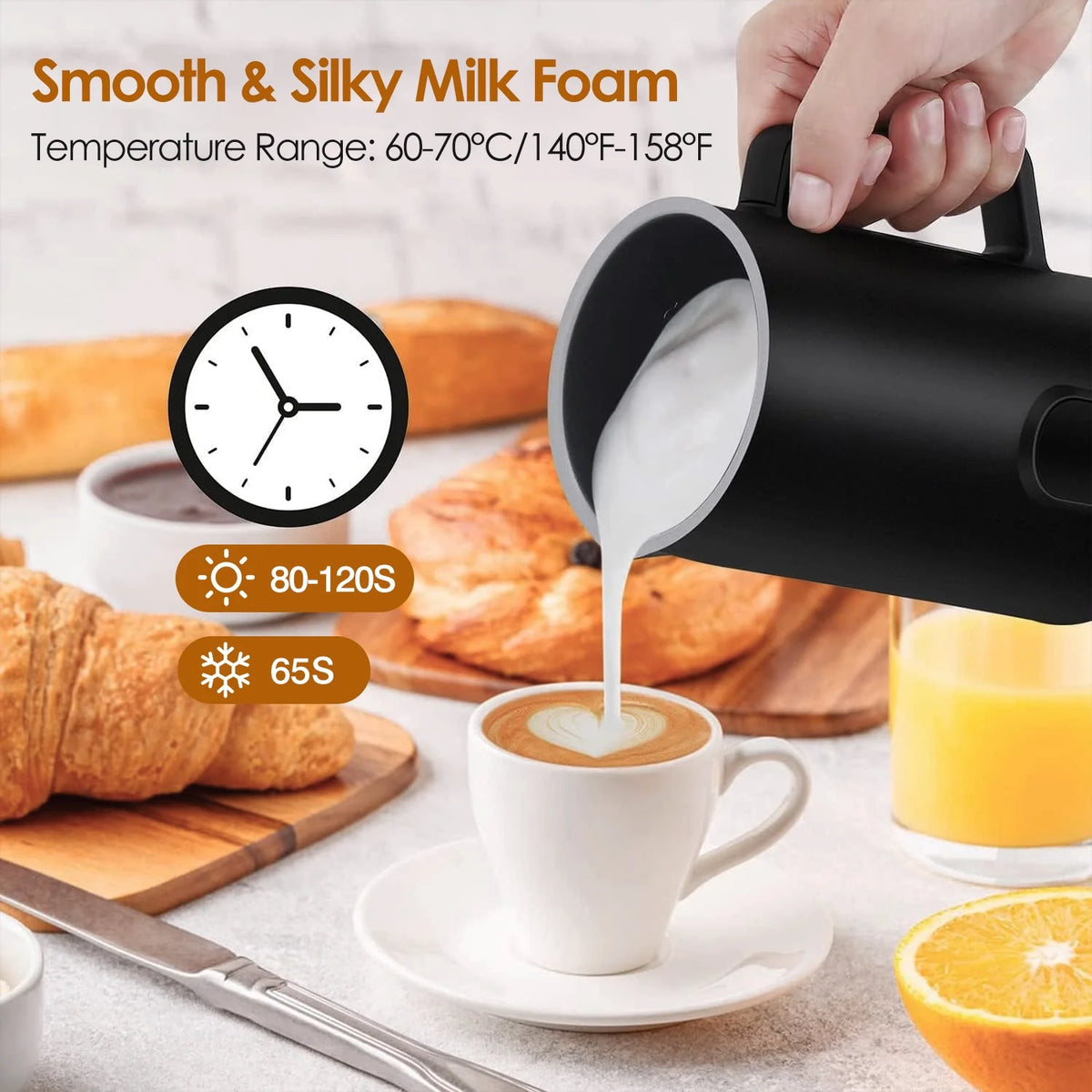 4 in1 Stainless Steel Electric Milk Frother O4893