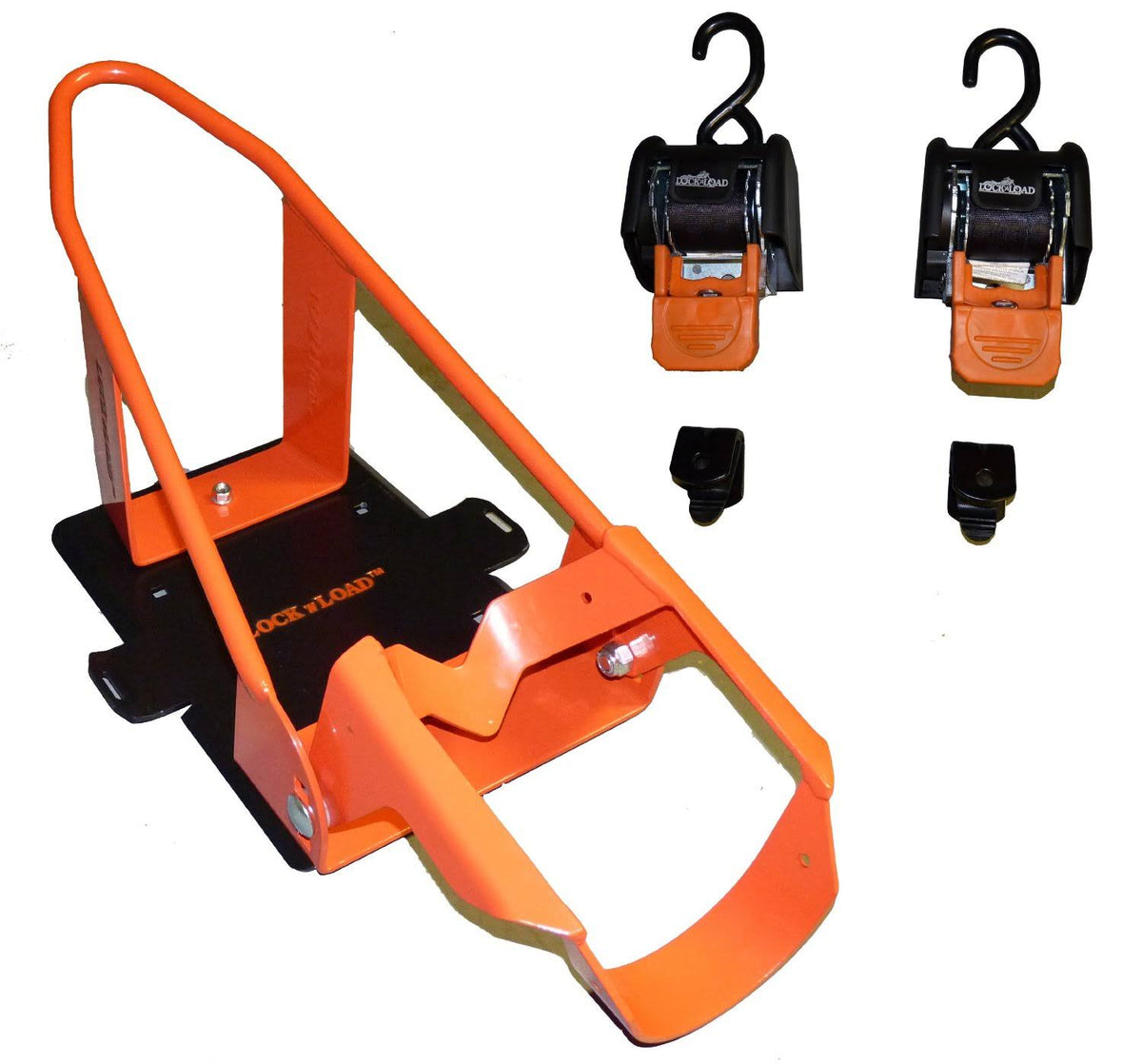 Orange Black Motorcycle Wheel Chock Combo Kit C9087