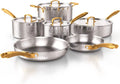 Tri-Ply Stainless Steel Hammered Cookware Set Z76519