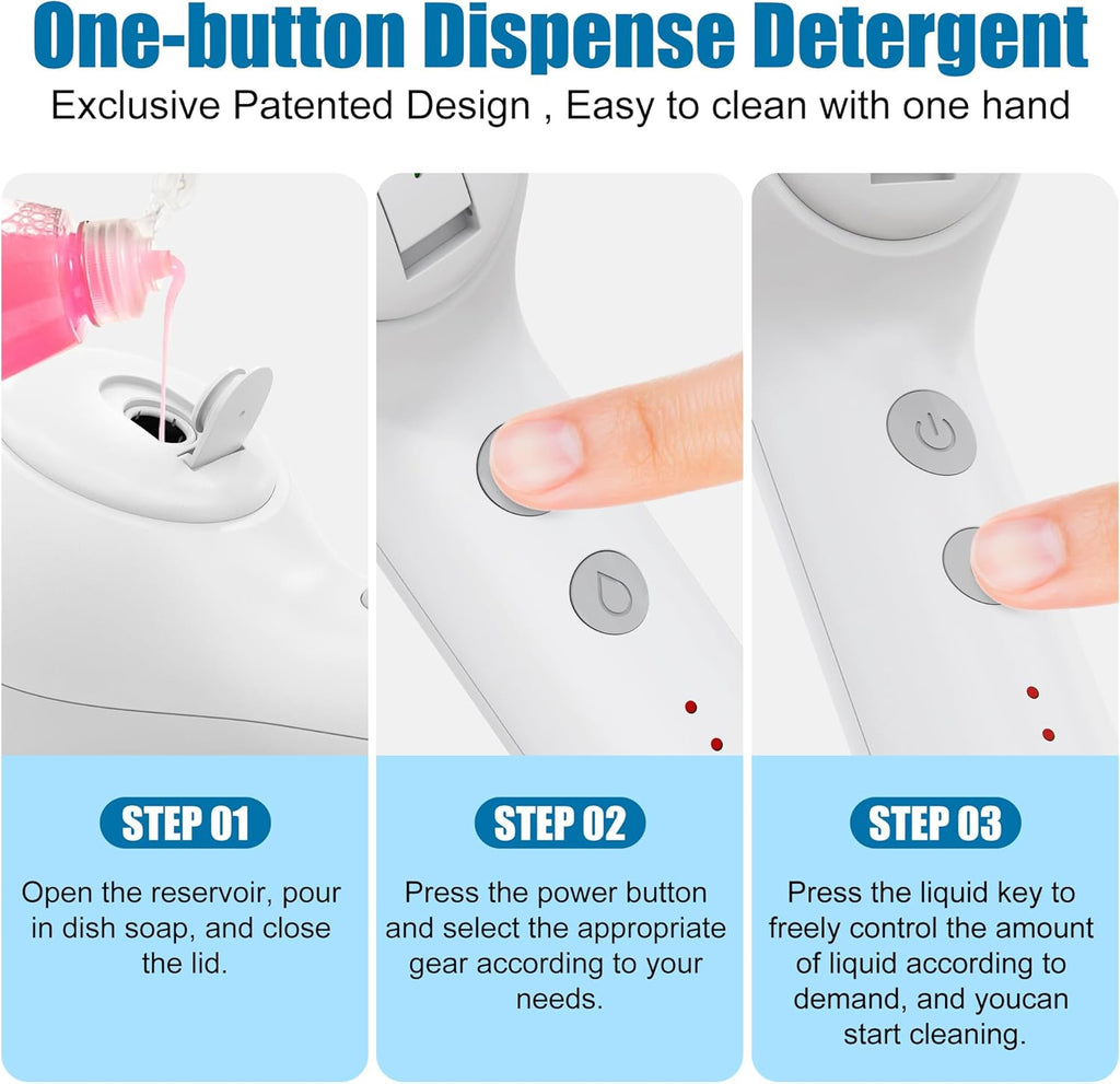 Cordless Electric Cleaning Brush with 4 Replaceable Brush Heads P713127