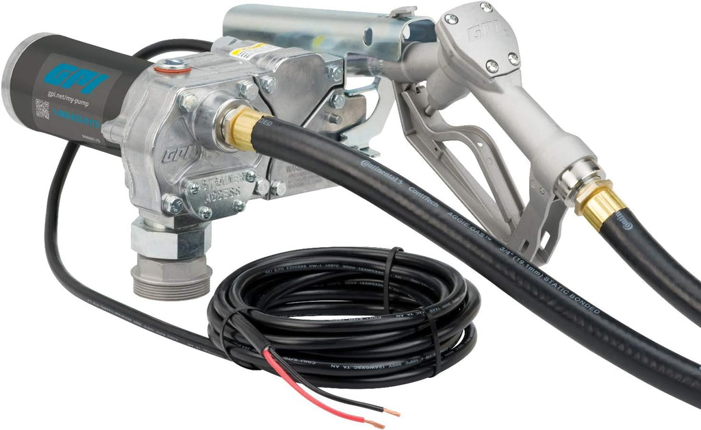 Fuel Transfer Pump with Automatic Shut-Off Nozzle, 15 GPM, 12' Hose L891608