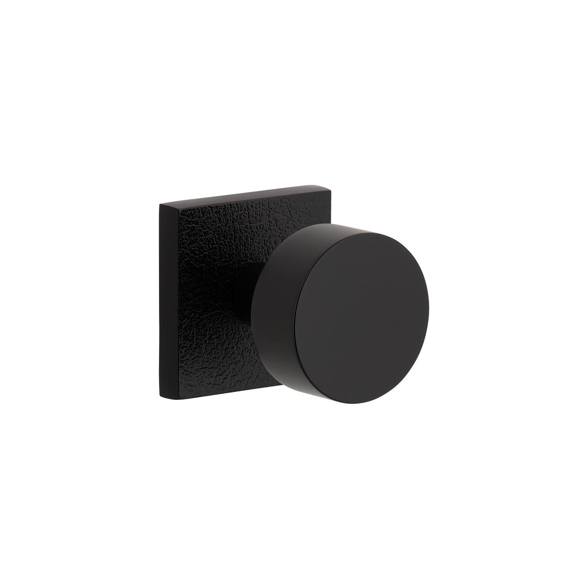 Leather Rosette Double Dummy with Brass Knob in Satin Black M8890