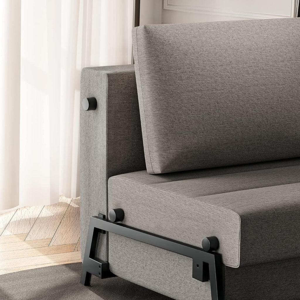 Light Gray Linen Convertible Sofa Bed D5875