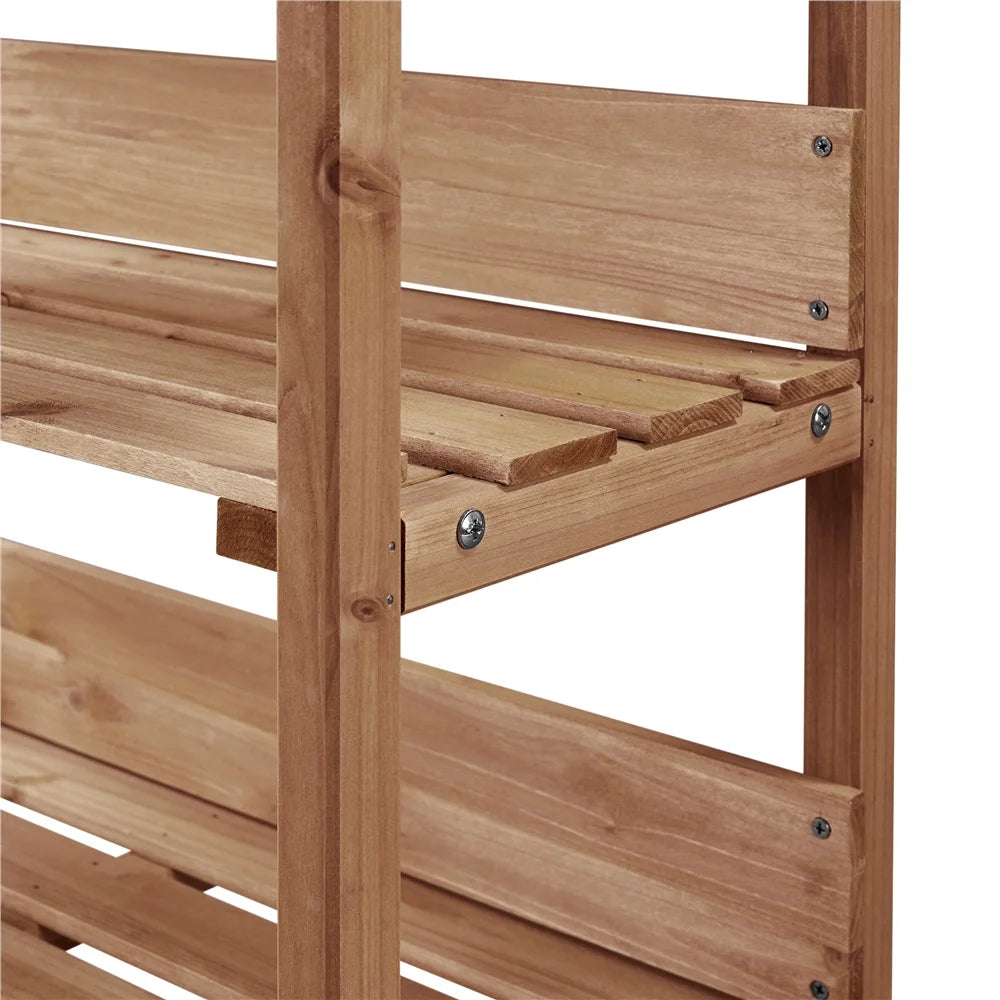 Brown Outdoor Potting Bench Table with Storage Shelf Z79486