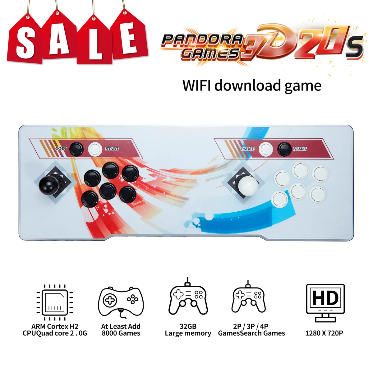 8000 Games in 1 Arcade Game Console J7577