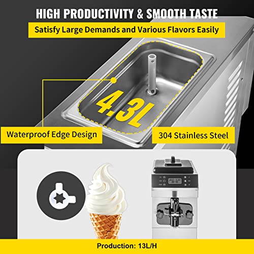 Soft Serve Ice Cream Machine, 3.4 Gal/H, Single Flavor, 1200W G288