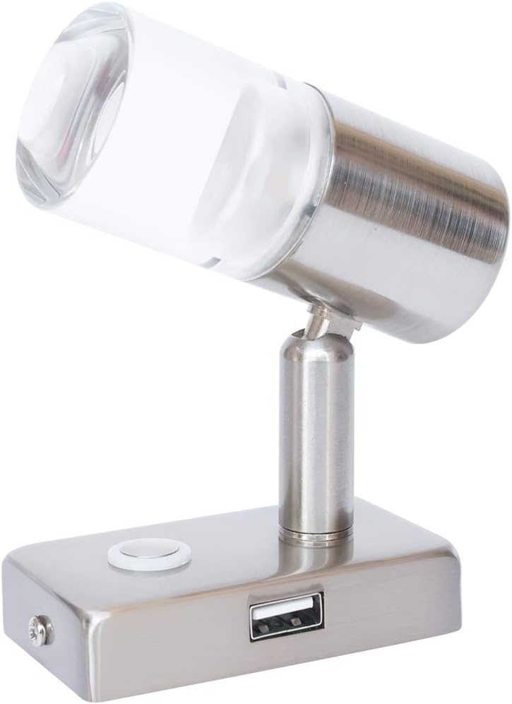 12V LED RV Interior Reading Light 3W with USB Port Dimmable Touch Switch Warm Two Pack R63492