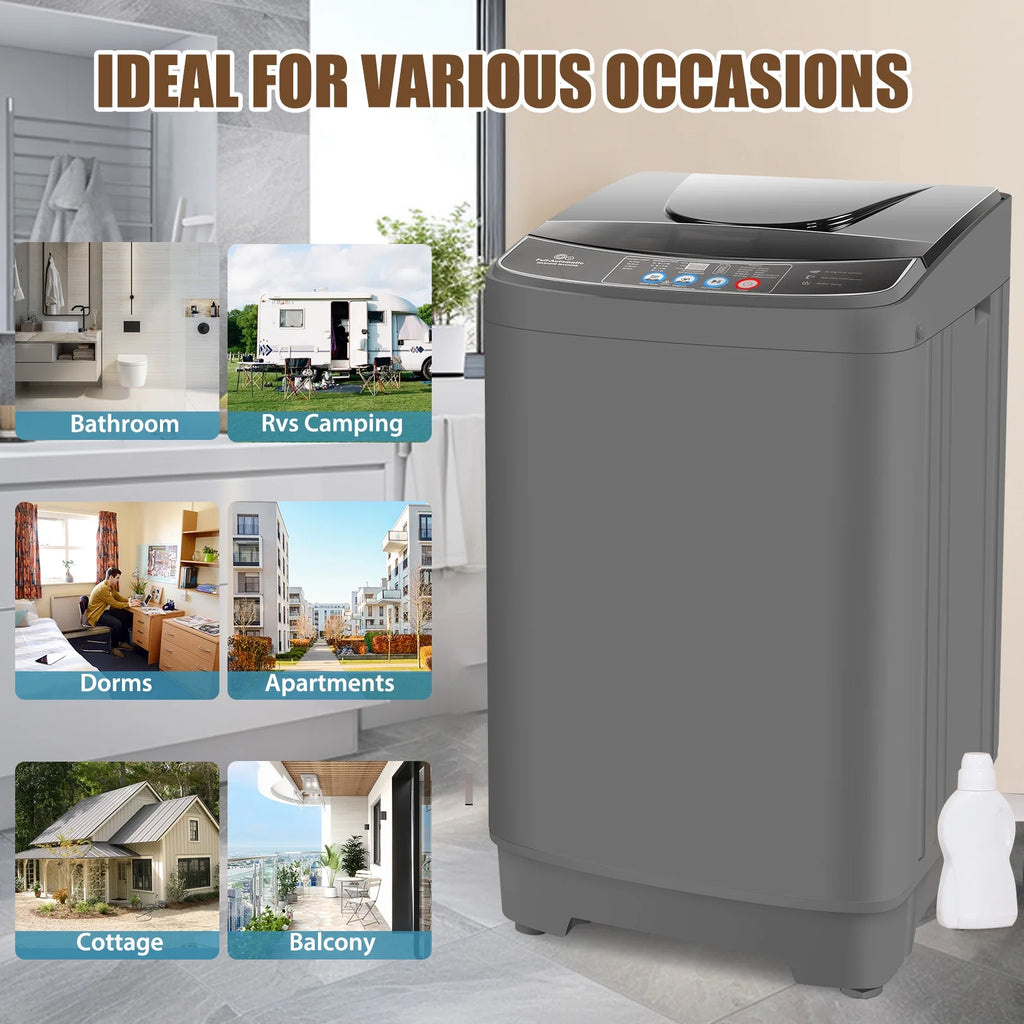 15.6lbs Fully Automatic Portable Washing Machine with LED Display Q3797